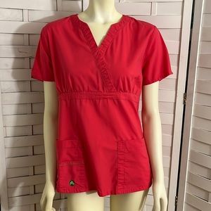 Crocs medical apparel pink scrub top size m